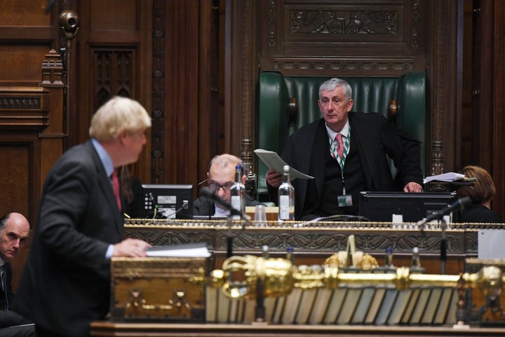 Boris Johnson and Lindsay Hoyle in the Commons