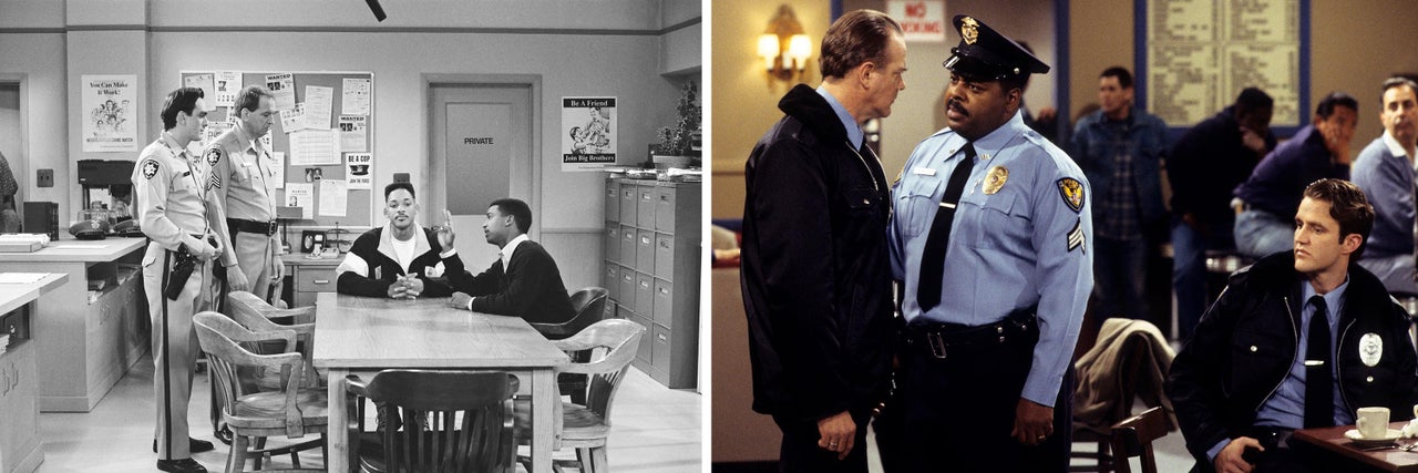 Left: "Mistaken Identity," a 1990 episode of "The Fresh Prince of Bel-Air." Right: "Good Cop, Bad Cop," a 1994 episode of "Family Matters."