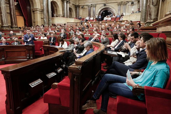 Pere Aragonés durante la sesión de control al Govern este miércoles.