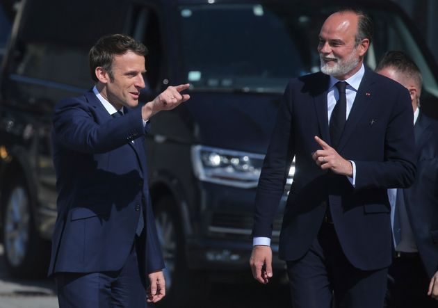 Emmanuel Macron et Édouard Philippe photographiés au Havre le 14 avril