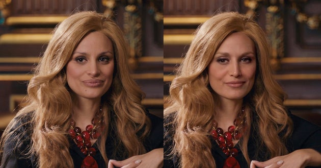 Actress Julie Chevalier, who embodies Dalida before and after her use