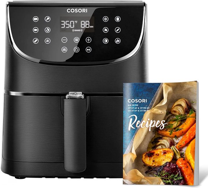 The Cosori air fryer is a best seller on Amazon.<a href="https://www.amazon.com/COSORI-Air-Fryer-Max-XL-100-Recipes-Functions/dp/B07GJBBGHG?tag=kristenaiken-20&ascsubtag=5f7347f3c5b6f622a0c516c6%2C-1%2C-1%2Cd%2C0%2C0%2Chp-fil-am%3D0%2C0%3A0%2C0%2C0%2C0" target="_blank" role="link" data-amazon-link="true" rel="sponsored" class=" js-entry-link cet-external-link" data-vars-item-name=" You can get one for $100." data-vars-item-type="text" data-vars-unit-name="5f7347f3c5b6f622a0c516c6" data-vars-unit-type="buzz_body" data-vars-target-content-id="https://www.amazon.com/COSORI-Air-Fryer-Max-XL-100-Recipes-Functions/dp/B07GJBBGHG?tag=kristenaiken-20&ascsubtag=5f7347f3c5b6f622a0c516c6%2C-1%2C-1%2Cd%2C0%2C0%2Chp-fil-am%3D0%2C0%3A0%2C0%2C0%2C0" data-vars-target-content-type="url" data-vars-type="web_external_link" data-vars-subunit-name="article_body" data-vars-subunit-type="component" data-vars-position-in-subunit="0"> You can get one for $100.</a>