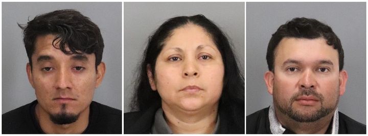Suspects Jose Roman Portillo, Yesenia Guadalupe Ramirez, and Baldomeo Sandoval.