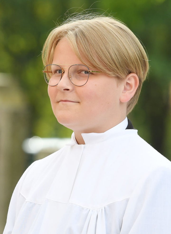 Sverre Magnus el día de su confirmación en septiembre de 2020.