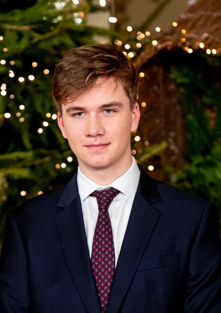 El príncipe Gabriel de Bélgica en las navidades de 2021.