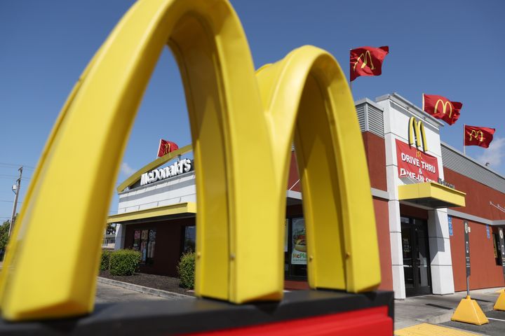 A McDonald's restaurant in San Leandro, California, on Thursday. The chain says $100 million worth of inventory in its supply chain would be lost.