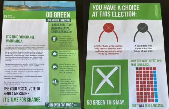 Tories in North Tyneside are urging voters to "go green".