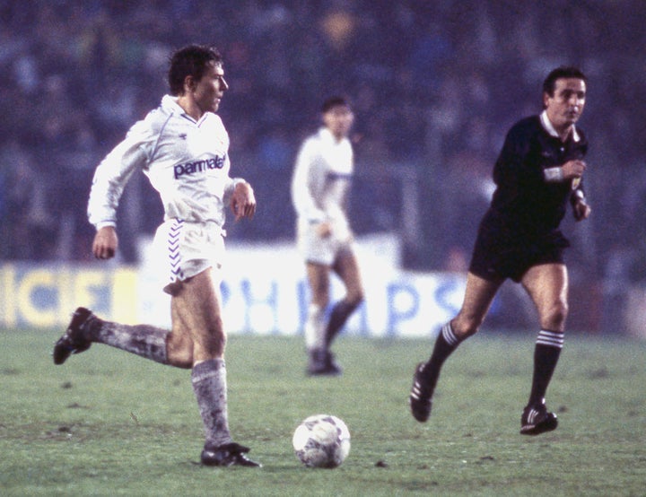 Butragueño, en acción en 1985