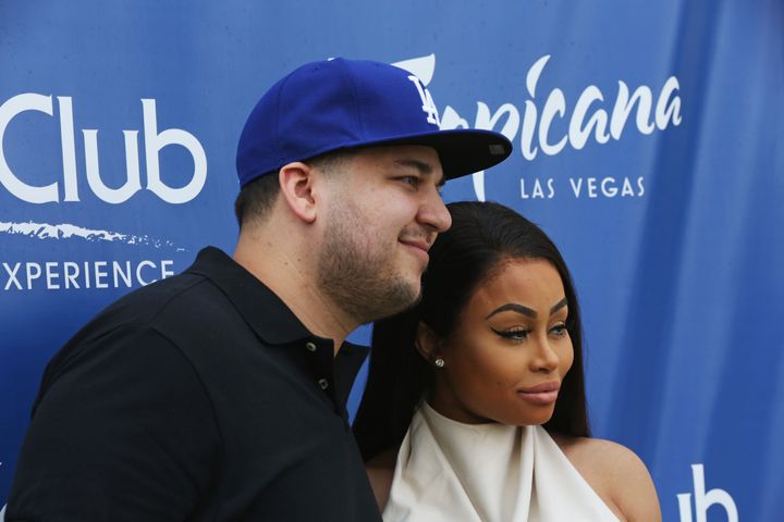 Rob Kardashian and Blac Chyna pose for photos in 2016, the year their daughter was born. 