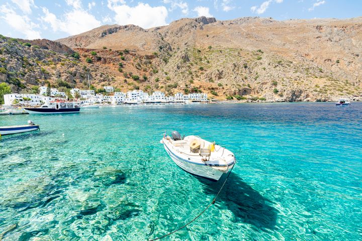 Crystal clear sea, Loutro, Crete island, Greece