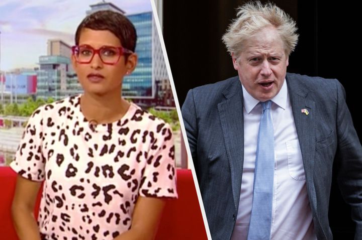 Naga Munchetty and Boris Johnson