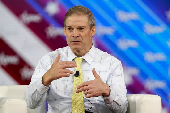 Rep. Jim Jordan, R-Ohio, takes part in a discussion at the Conservative Political Action Conference (CPAC) Feb. 26, 2022, in Orlando, Fla. (AP Photo/John Raoux, File)