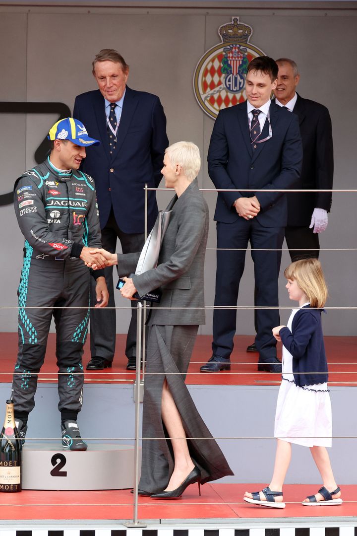 Princess Charlene and Princess Gabriella are seen ABB FIA Formula E World Championship on April 30 in Monaco, Monaco. 