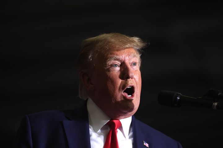 President Donald Trump held a rally in Michigan last month to back two candidates who embrace his lies about a stolen election. 