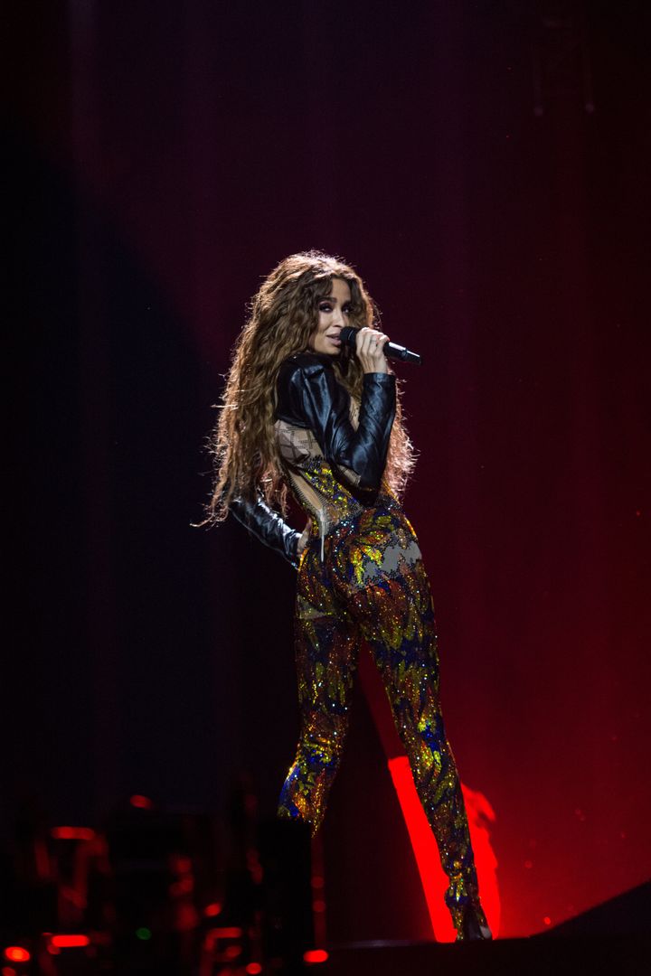 Eleni Foureira during her Eurovision performance in 2018