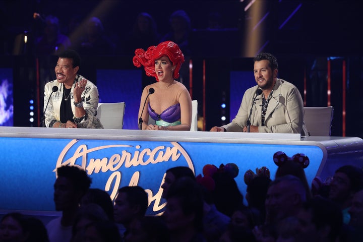 The American Idol judges (L-R) Lionel Richie, Katy Perry and Luke Bryan