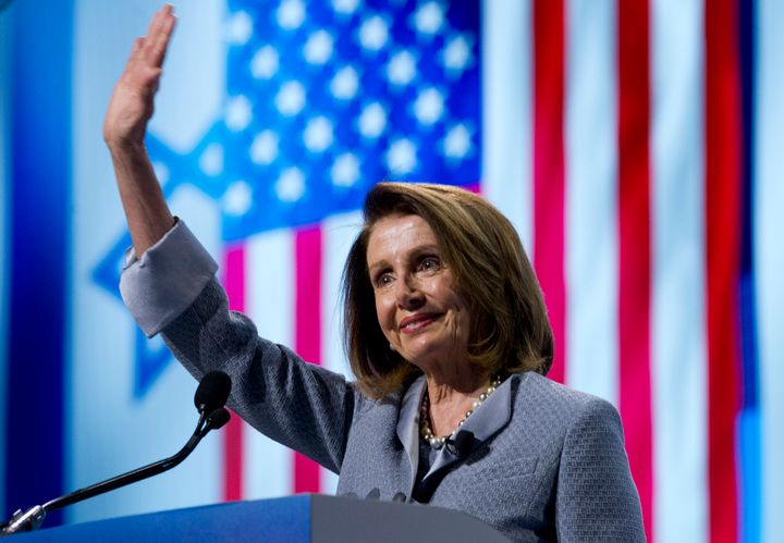 House Speaker Nancy Pelosi (D-Calif.) speaks at the 2019 AIPAC conference. AIPAC cultivates both parties, but its endorsement of Republicans who objected to the 2020 presidential election results has prompted some blowback.