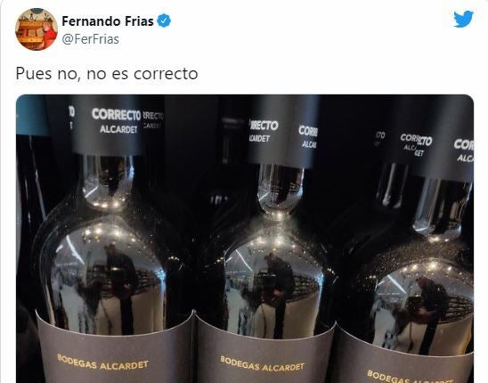 El tuit sobre este vino.