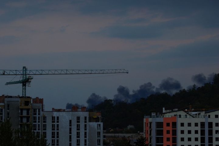 Smoke rises after missile strikes, as Russia's attack on Ukraine continues, in Lviv, Ukraine May 3, 2022. REUTERS/Vladyslav Sodel