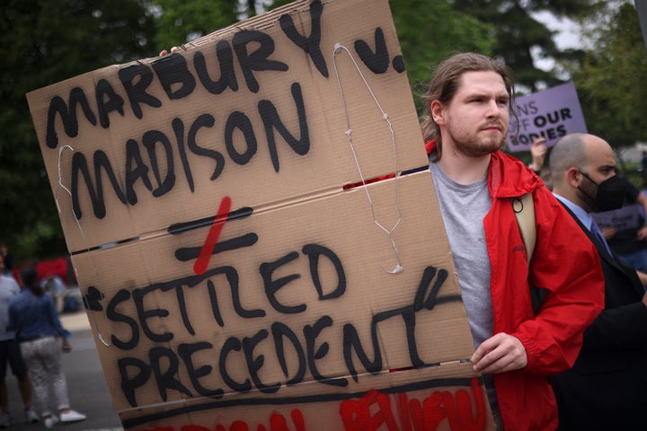 Protesters took to the steps of the Supreme Court after a leaked opinion showed that five conservatives plan on ending abortion.