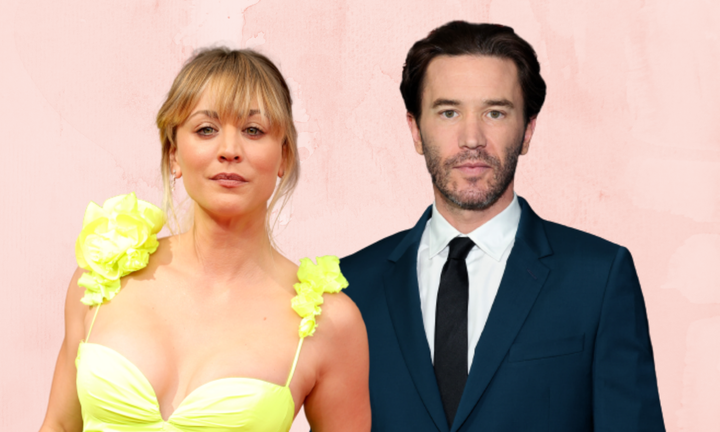 Kaley Cuoco y Tom Pelphrey en dos imágenes de archivo.
