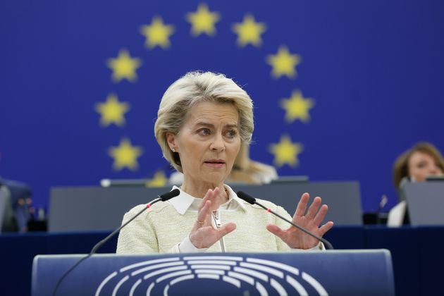 Ursula von der Leyen lors de son discours devant le Parlement européen, le 4 mai