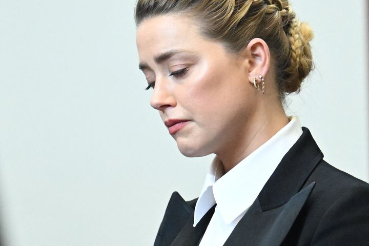 Amber Heard in the courtroom on Wednesday.