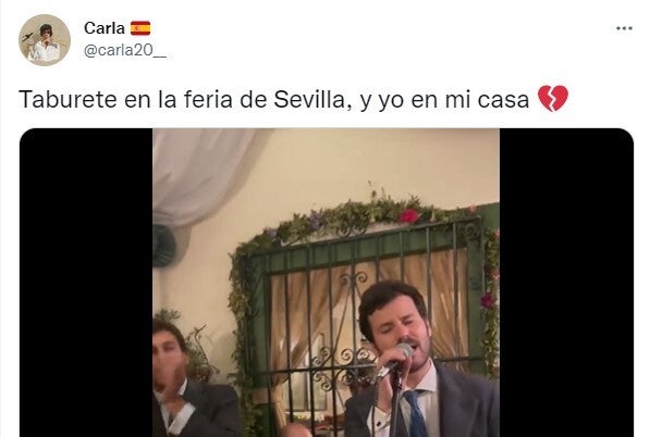 El tuit sobre Taburete en la Feria.