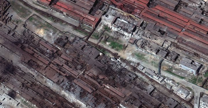Imagen satelital de la acería de Azovstal