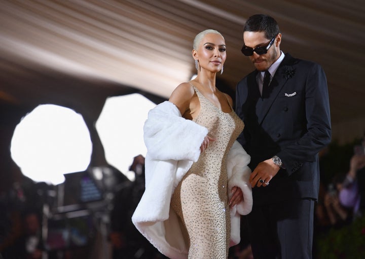 Kim Kardashian and Pete Davidson arrive for the 2022 Met Gala at the Metropolitan Museum of Art on May 2 in New York.