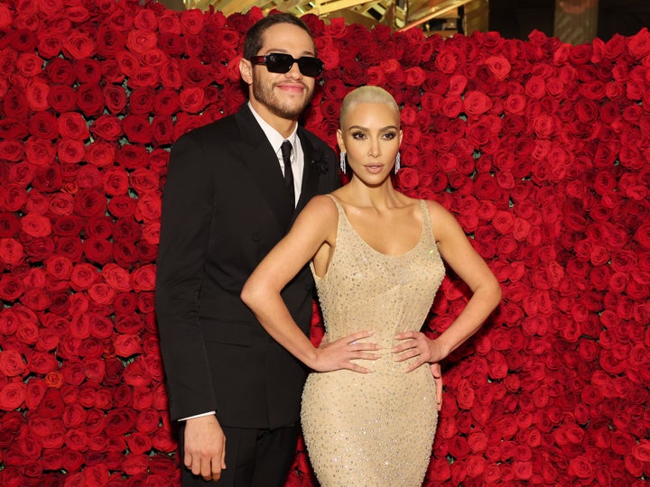 Pete Davidson (left) and Kim Kardashian at the 2022 Met Gala.