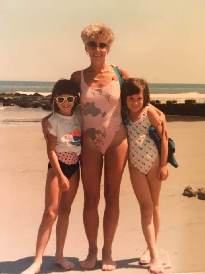 The author (right) with her sister Jessie and their mom at the Jersey Shore, around 1988.