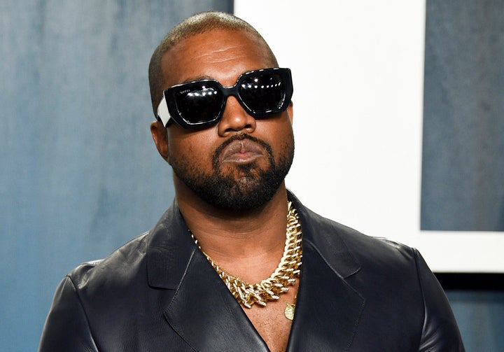 Kanye West appears at the Vanity Fair Oscar Party on Feb. 9, 2020. 