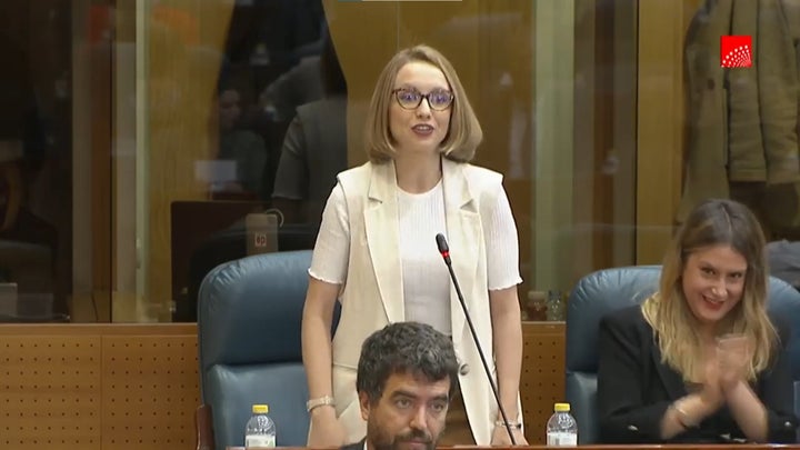 La portavoz de Unidas Podemos en la Asamblea de Madrid, Carolina Alonso.