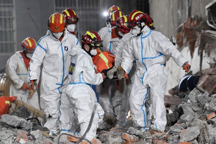 The unidentified woman is the 10th survivor of the disaster in the city of Changsha, in which at least five people have died and an unknown number, possibly dozens, are still missing.