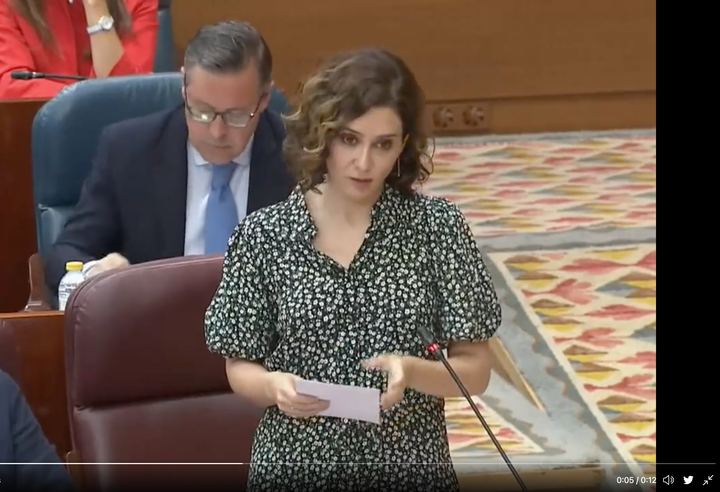 Ayuso en la Asamblea de Madrid.