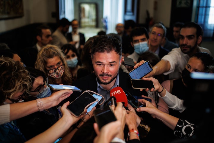 Gabriel Rufián, a su llegada a la Comisión de Secretos Oficiales.