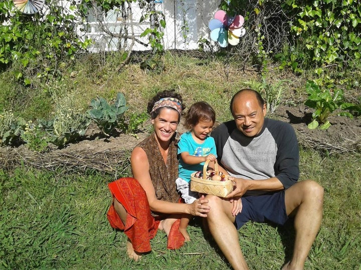 The author with her partner, Burt, and their son, Cee.