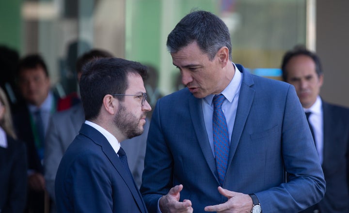 Pere Aragonès y Pedro Sánchez, en Barcelona.