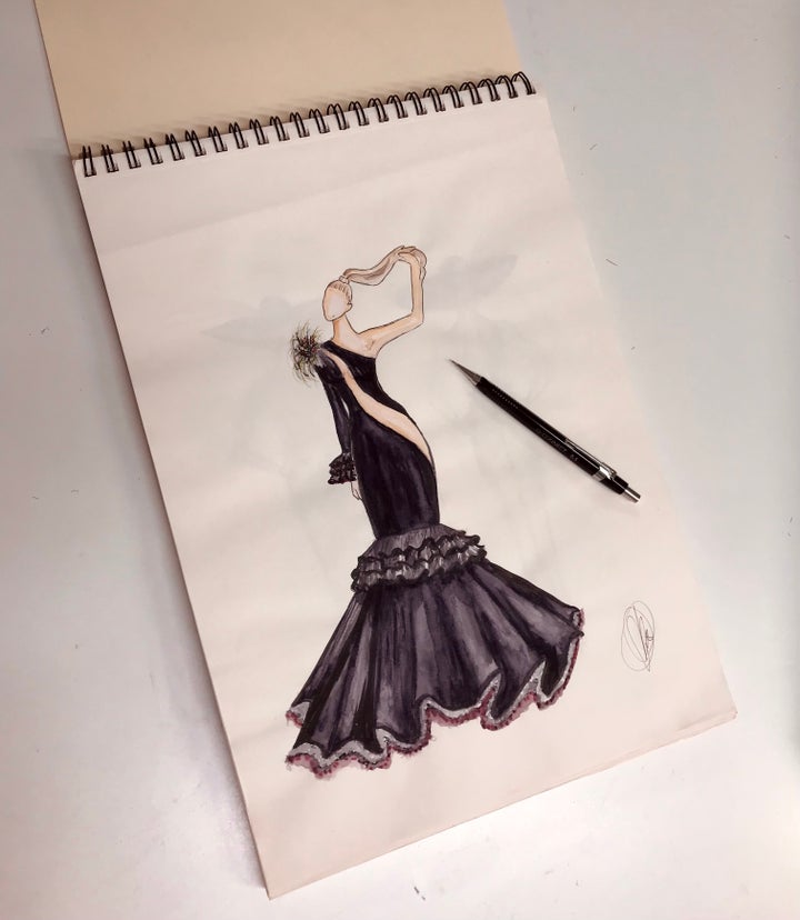 Boceto del traje de Máriam.