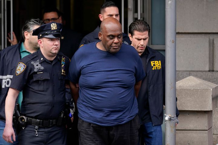 Subway shooting suspect Frank James is seen following his arrest last month for the mass shooting that wounded 10 people.
