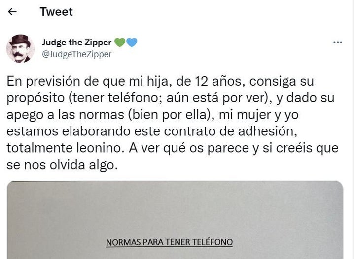 El mensaje que ha difundido en redes sociales.