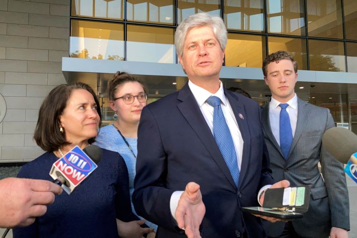 Rep. Jeff Fortenberry (R-Neb.), center, initially planned to seek reelection to a 10th term despite a federal indictment. 