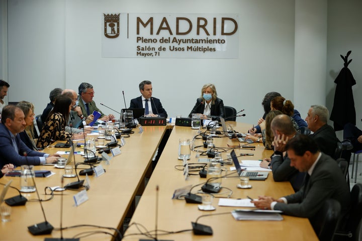 Matilde García Duarte, coordinadora de la Alcaldía de Madrid, durante su comparecencia este lunes en la comisión de investigación del Ayuntamiento de Madrid por el supuesto uso de recursos municipales para espiar al entorno familiar de la presidenta madrileña, Isabel Díaz Ayuso.