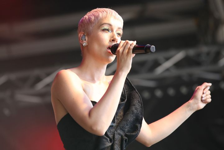 SuRie performing at London Pride following her most recent Eurovision appearance