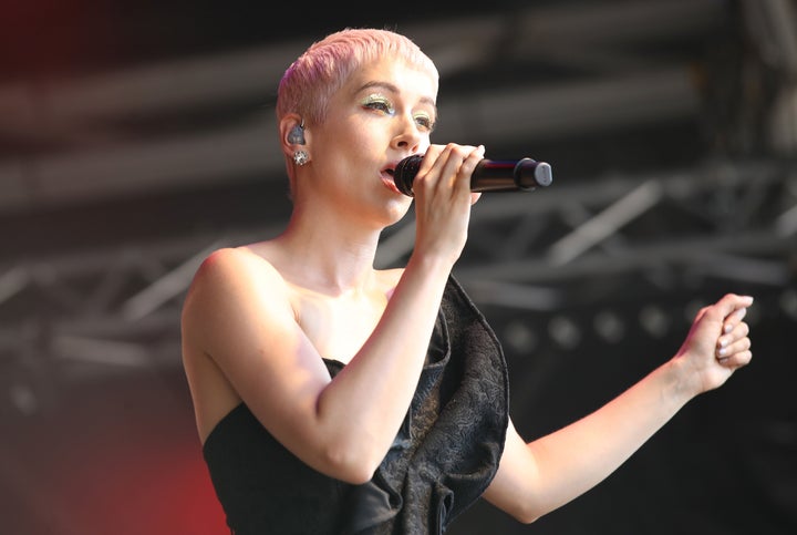 SuRie performing at London Pride following her most recent Eurovision appearance