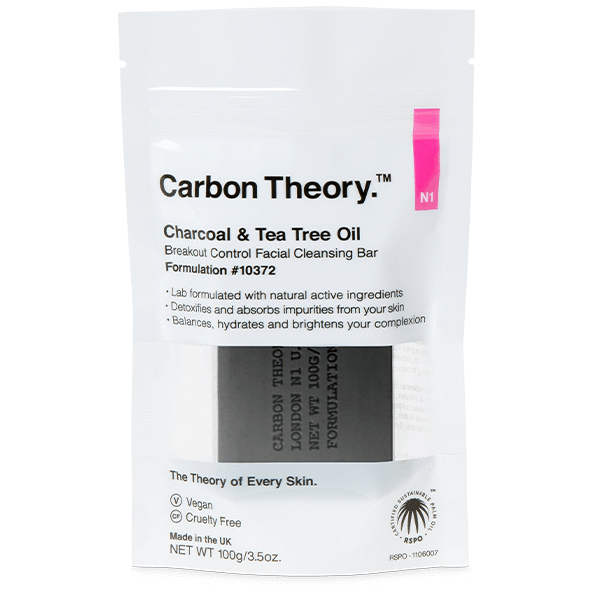 Carbon Theory charcoal and tea tree oil breakout control facial cleansing bar
