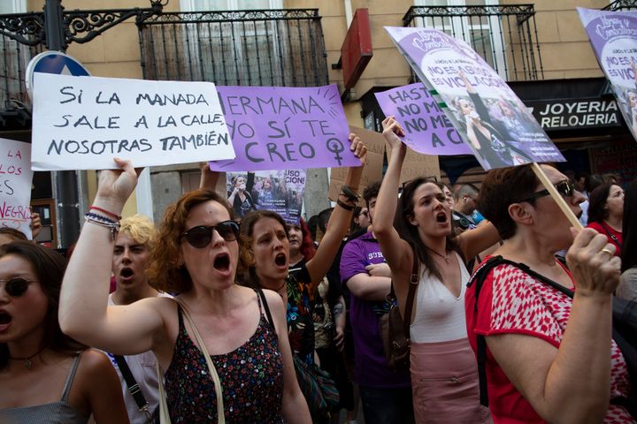Protesta en Madrid contra 'La Manada' de Pamplona. 