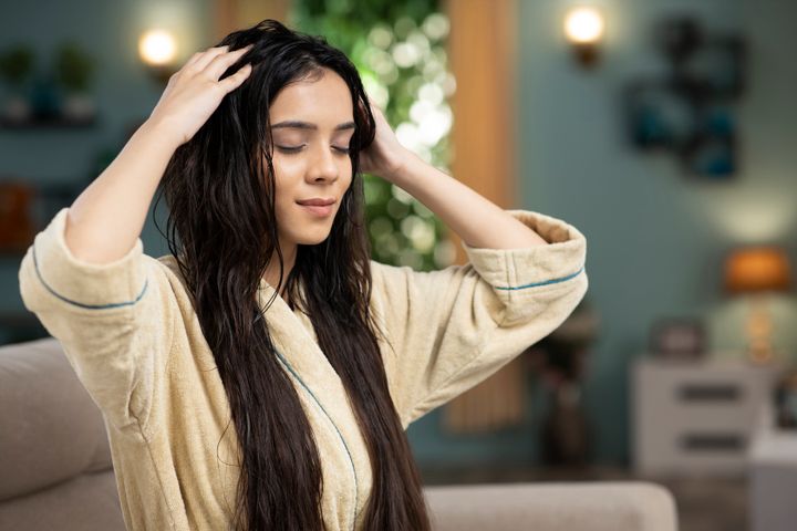 Putting oil on your hair does feel good. 