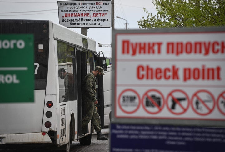 Check-point en Transnistria.